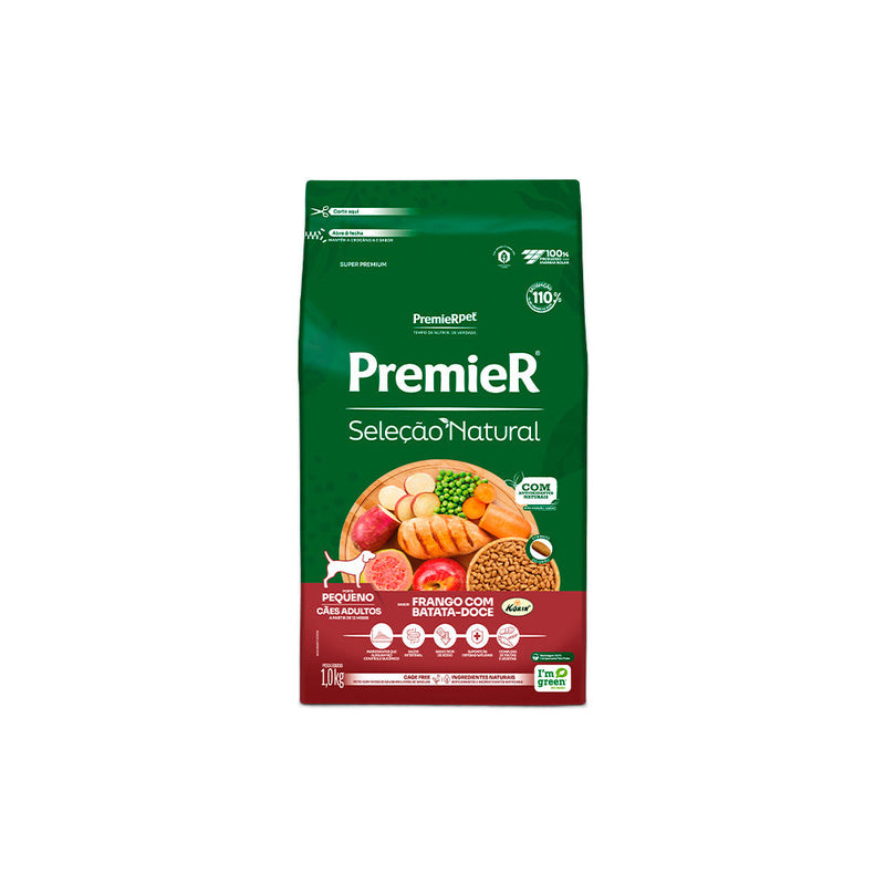 Ração Premier Seleção Natural para Cães Adultos Raças Pequenas Frango com Batata Doce