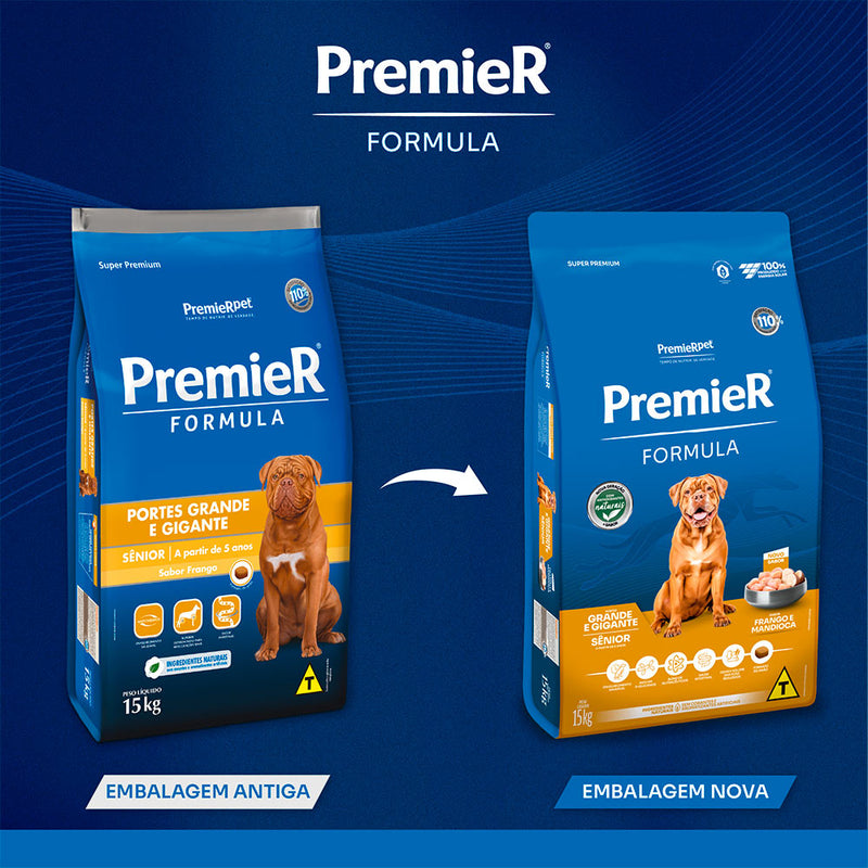 Ração Premier Fórmula para Cães Sênior de Porte Grande e Gigante Sabor Frango 15kg
