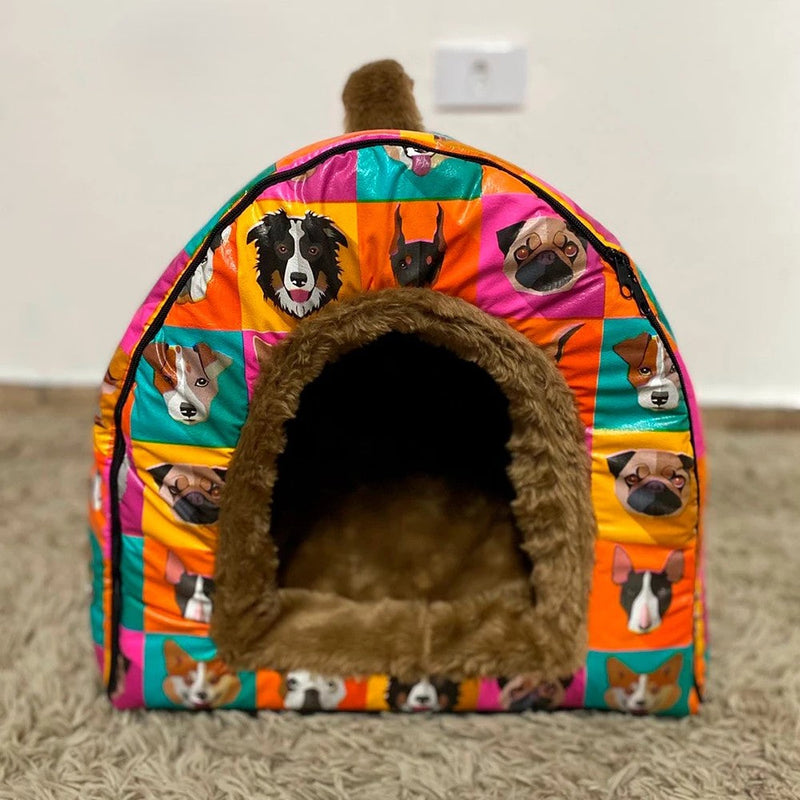 Casinha Pet toca Cama 2 em 1 para animais de estimação