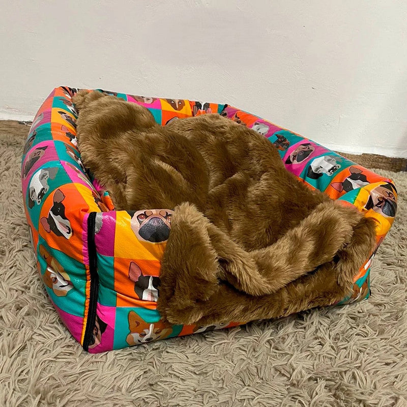 Casinha Pet toca Cama 2 em 1 para animais de estimação